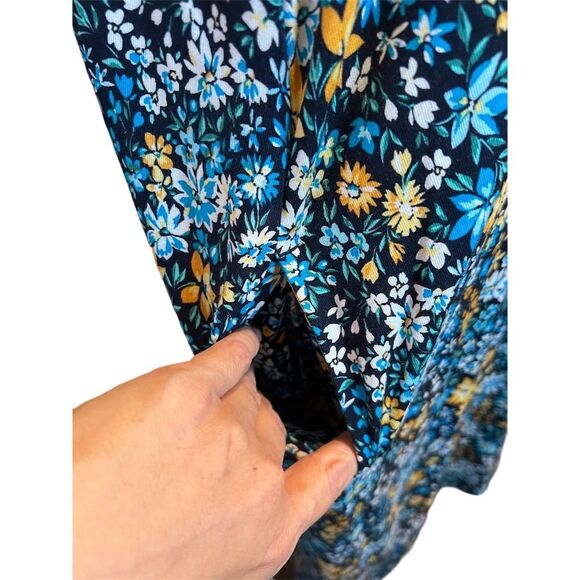 Terra & Sky Plus Size Floral Knit Dress 0X Multicolor Knee Length Short Sleeve - Picture 5 of 8